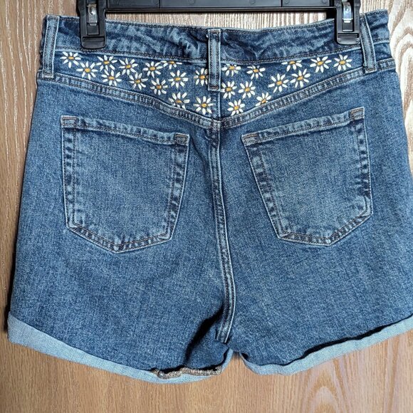 Wild Fable Upcycled Denim Shorts, Embroidered Floral, 10 - Picture 2 of 9